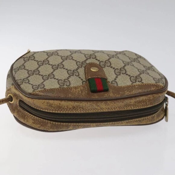 GUCCI GG Supreme Web Sherry Line Shoulder Bag PVC Beige 89 02 066 Auth EC117 - Picture 7 of 15